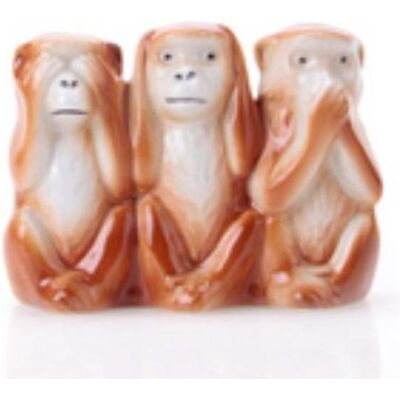 Wagner, Figurines et sculptures décoratives, 00872/40BR - Trois singes (marron) - Publicité Wagner, Figurines et sculptures décoratives, 00872/40BR - Trois singes (marron) - Publicité