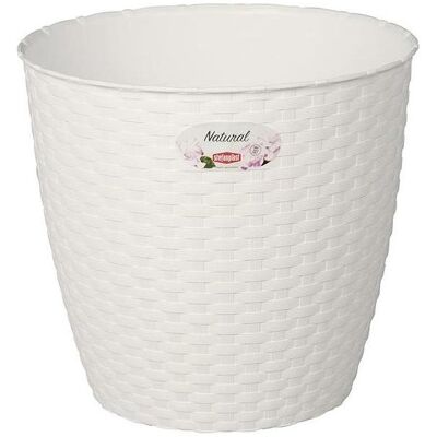 Pot de fleurs en plastique blanc Stefanplast 73450 - Plant pot - Publicité Pot de fleurs en plastique blanc Stefanplast 73450 - Plant pot - Publicité
