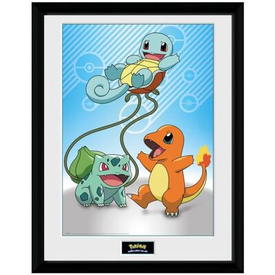 GB Eye, Tableaux, Pokemon Framed Poster - Kanto Starters (30 x 40 cm) - Publicité GB Eye, Tableaux, Pokemon Framed Poster - Kanto Starters (30 x 40 cm) - Publicité