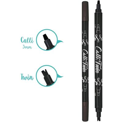 Online, Stylo, Callibrush Pen TWIN 3mm 18600/6 Black - Publicité Online, Stylo, Callibrush Pen TWIN 3mm 18600/6 Black - Publicité
