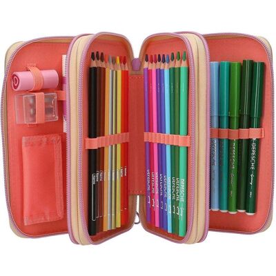 Trousse à trois compartiments GIRL POWER - Beige - Trousse à crayons - Publicité Trousse à trois compartiments GIRL POWER - Beige - Trousse à crayons - Publicité