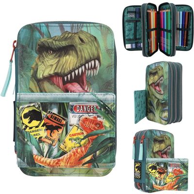 Dino, Trousse, World - Triple Pencil Case danger ( 0411757 ) - Publicité Dino, Trousse, World - Triple Pencil Case danger ( 0411757 ) - Publicité