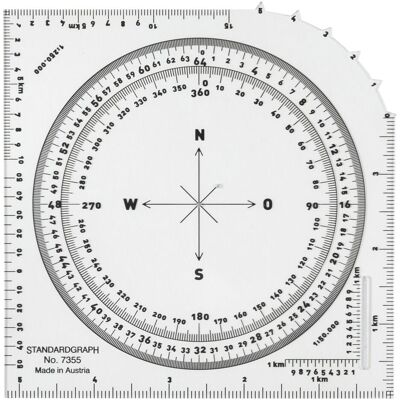 Outil de mesure d'angle Standardgraph - 360°/64 - 10,5cm - Publicité Outil de mesure d'angle Standardgraph - 360°/64 - 10,5cm - Publicité