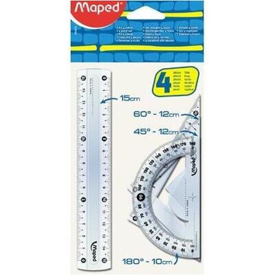 Maped, Règle, Mini kit de démarrage (15 cm, Matières plastiques) - Publicité Maped, Règle, Mini kit de démarrage (15 cm, Matières plastiques) - Publicité