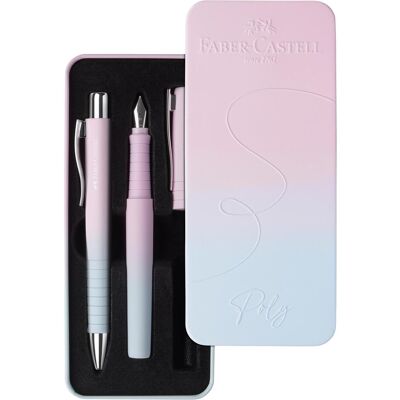 Faber-Castell, Stylo, Geschenkset Poly Pen/Ball blushing sky (2x) - Publicité Faber-Castell, Stylo, Geschenkset Poly Pen/Ball blushing sky (2x) - Publicité