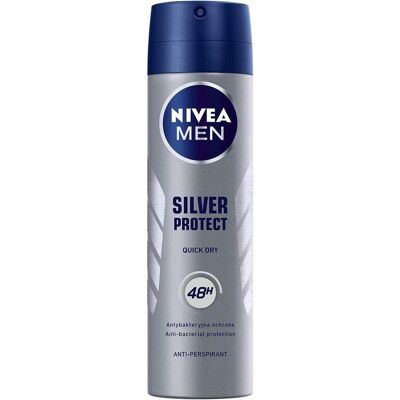 Nivea, Déodorant, Men Silver Protect antiperspirant 48H - 150ML (Spray, 150 ml) - Publicité Nivea, Déodorant, Men Silver Protect antiperspirant 48H - 150ML (Spray, 150 ml) - Publicité