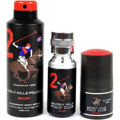 Beverly Hills Polo Club, Set cadeau beauté, Eau de toilette + déodorant anti-transpirant en spray + déodorant anti-transpirant en roll-on pour - Publicité Beverly Hills Polo Club, Set cadeau beauté, Eau de toilette + déodorant anti-transpirant en spray + déodorant anti-transpirant en roll-on pour - Publicité