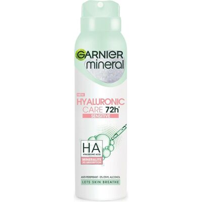 Garnier Soin Hyaluronique Antitranspirant Spray - Peaux Sensibles 150ml - Publicité Garnier Soin Hyaluronique Antitranspirant Spray - Peaux Sensibles 150ml - Publicité