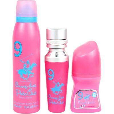 Beverly Hills Polo Club, Set cadeau beauté, No. 9 Eau de Parfum + No. 9 Anti-Transpirant Déodorant Roll-On + 1982 Sport 9 Fraîcheur Body Spray (Coffret de parfum) - Publicité Beverly Hills Polo Club, Set cadeau beauté, No. 9 Eau de Parfum + No. 9 Anti-Transpirant Déodorant Roll-On + 1982 Sport 9 Fraîcheur Body Spray (Coffret de parfum) - Publicité