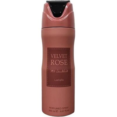 Lattafa, Déodorant, Velvet Rose Women Perfumed Deodorant Spray 6.7 Ounce (Spray, 200 ml) - Publicité Lattafa, Déodorant, Velvet Rose Women Perfumed Deodorant Spray 6.7 Ounce (Spray, 200 ml) - Publicité