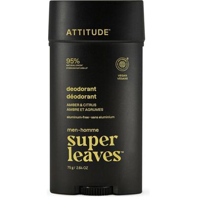 Attitude, Déodorant, Natürliches Deodorant für Herren Super Leaves Amber & Citrus (Deodorant) 75 g (Stick, 120 g) - Publicité Attitude, Déodorant, Natürliches Deodorant für Herren Super Leaves Amber & Citrus (Deodorant) 75 g (Stick, 120 g) - Publicité
