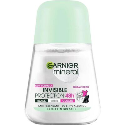 Garnier Mineral Floral Touch Anti-transpirant Invisible - Roll-On, 48h, 50ml - Publicité Garnier Mineral Floral Touch Anti-transpirant Invisible - Roll-On, 48h, 50ml - Publicité