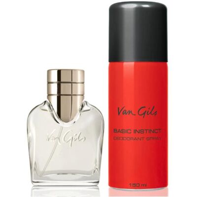 Van Gils, Set cadeau beauté, Basic instinct EDT 40 ml Deodorant Spray 150 ml - Publicité Van Gils, Set cadeau beauté, Basic instinct EDT 40 ml Deodorant Spray 150 ml - Publicité
