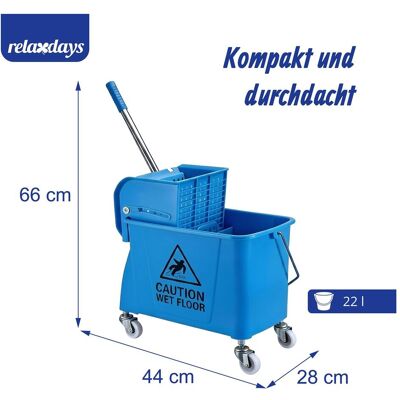 Relaxdays Chariot nettoyage 44 x 27 x 66 cm, Ustensiles de nettoyage, Bleu, Noir, Argent - Publicité Relaxdays Chariot nettoyage 44 x 27 x 66 cm, Ustensiles de nettoyage, Bleu, Noir, Argent - Publicité