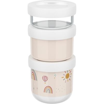 Mepal Pojemnik na przekąski piętrowalny Mio 3-częściowy Sunshine &, Rainbow 108034065245, Lunch box, Multicolore - Publicité Mepal Pojemnik na przekąski piętrowalny Mio 3-częściowy Sunshine &, Rainbow 108034065245, Lunch box, Multicolore - Publicité
