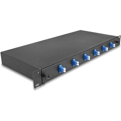 Delock 19? Boîte d'épissure fibre optique 6 x LC Duplex OS2 1U prête à épisser complètement équipée, Serveur : accessoires, Noir - Publicité Delock 19? Boîte d'épissure fibre optique 6 x LC Duplex OS2 1U prête à épisser complètement équipée, Serveur : accessoires, Noir - Publicité