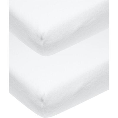Meyco, Drap housse bébé, molton stretch drap-housse 2-pack 40x80/90 blanc - Publicité Meyco, Drap housse bébé, molton stretch drap-housse 2-pack 40x80/90 blanc - Publicité