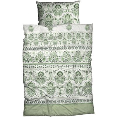 Linge de lit en satin vert Meriane de CASATEX - linge de lit - Publicité Linge de lit en satin vert Meriane de CASATEX - linge de lit - Publicité