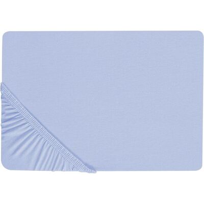 Drap-Housse en Coton Beliani - Bleu 180x200cm Bordure Élastique Style Classique - Publicité Drap-Housse en Coton Beliani - Bleu 180x200cm Bordure Élastique Style Classique - Publicité