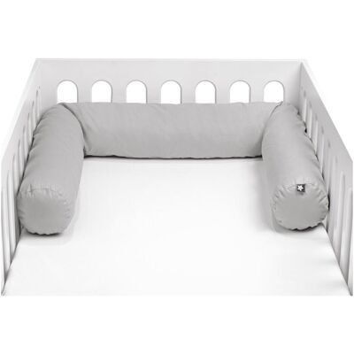 Julius Zöllner Tour de lit traversin uni light grey 180 cm - Publicité Julius Zöllner Tour de lit traversin uni light grey 180 cm - Publicité