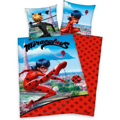 Herding, Linge de lit pour enfants, Parure de lit Miraculous (135 x 200 cm, 80 x 80 cm) - Publicité Herding, Linge de lit pour enfants, Parure de lit Miraculous (135 x 200 cm, 80 x 80 cm) - Publicité