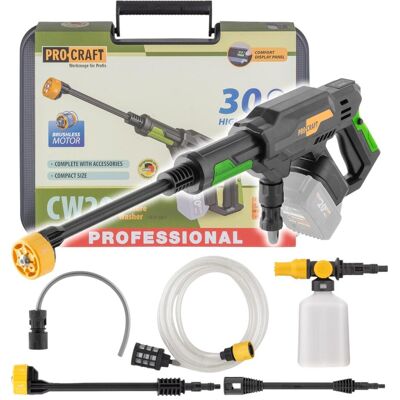 Procraft, Nettoyeur haute pression, CW20bb Nettoyeur haute pression sur batterie 20 V 30 bar 180 l/h Brushless + coffret - (Fonctionnement sur batterie) - Publicité Procraft, Nettoyeur haute pression, CW20bb Nettoyeur haute pression sur batterie 20 V 30 bar 180 l/h Brushless + coffret - (Fonctionnement sur batterie) - Publicité