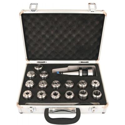 Elmag, Machine : accessoires, - Spannzangen-Set MK 4 (ER40) 15-teilig, 2-26mm - Publicité Elmag, Machine : accessoires, - Spannzangen-Set MK 4 (ER40) 15-teilig, 2-26mm - Publicité