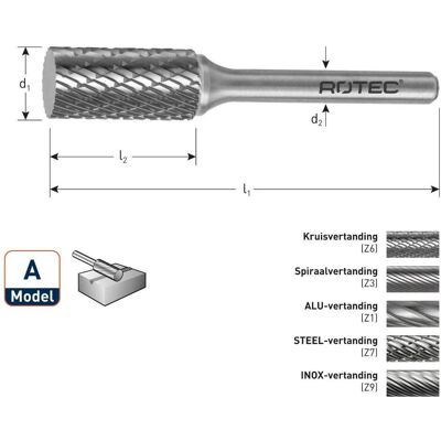 Rotec, Tête de fraisage, 430.1001 4301001 HM-Stiftschneider 9,6 mm Modell A - Publicité Rotec, Tête de fraisage, 430.1001 4301001 HM-Stiftschneider 9,6 mm Modell A - Publicité