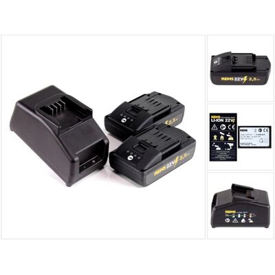 REMS - Power-Pack 22V 2,5Ah - 2x Batterie - Power Pack - Publicité REMS - Power-Pack 22V 2,5Ah - 2x Batterie - Power Pack - Publicité