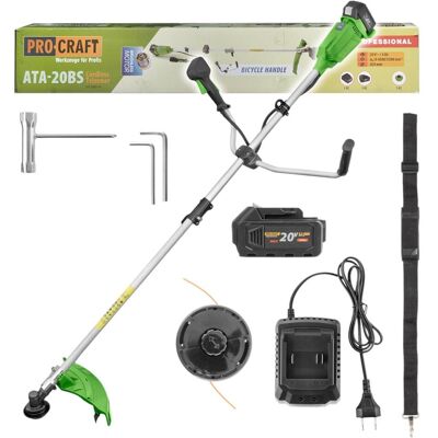 Procraft, Débroussailleuse, ATA-20BS Akku Freischneider 20 V 420 mm Brushless + 1x Akku 4,0 Ah + Ladegerät (Fils coupe-herbe, Lame de coupe en métal) - Publicité Procraft, Débroussailleuse, ATA-20BS Akku Freischneider 20 V 420 mm Brushless + 1x Akku 4,0 Ah + Ladegerät (Fils coupe-herbe, Lame de coupe en métal) - Publicité