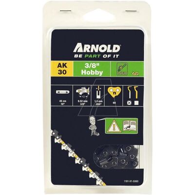 Arnold, Machine de jardinage : accessoires, Chaîne de tronçonneuse 3/8 "LP / 1,3 mm / 60 TG (Scie, Chaîne de tronçonneuse) - Publicité Arnold, Machine de jardinage : accessoires, Chaîne de tronçonneuse 3/8 "LP / 1,3 mm / 60 TG (Scie, Chaîne de tronçonneuse) - Publicité
