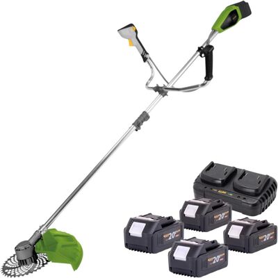Procraft, Débroussailleuse, Débroussailleuse sans fil PTA-41-BB 40 V (2 x 20 V) 420 mm sans balais + 4 batteries de 4,0 Ah + (Fils coupe-herbe, Lame de coupe en métal) - Publicité Procraft, Débroussailleuse, Débroussailleuse sans fil PTA-41-BB 40 V (2 x 20 V) 420 mm sans balais + 4 batteries de 4,0 Ah + (Fils coupe-herbe, Lame de coupe en métal) - Publicité