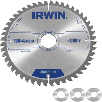Lame de scie circulaire en aluminium IRWIN IRW1907773 - 184mm - 48T - Publicité Lame de scie circulaire en aluminium IRWIN IRW1907773 - 184mm - 48T - Publicité