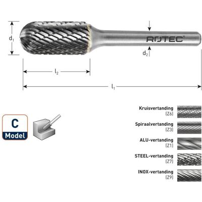 Rotec, Tête de fraisage, 432.0805 HM-Stiftschneider 8 mm Modell C - Publicité Rotec, Tête de fraisage, 432.0805 HM-Stiftschneider 8 mm Modell C - Publicité