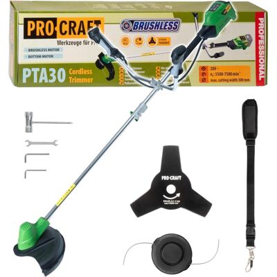 Procraft, Débroussailleuse, PTA30 Débroussailleuse sans fil 20 V 300 mm Brushless Solo - sans batterie, sans chargeur (Lame de coupe en métal) - Publicité Procraft, Débroussailleuse, PTA30 Débroussailleuse sans fil 20 V 300 mm Brushless Solo - sans batterie, sans chargeur (Lame de coupe en métal) - Publicité