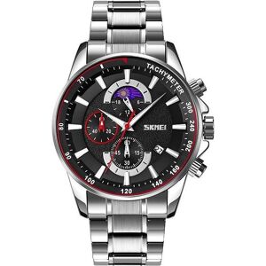 Skmei, Montre, 9250SIBK Herrenuhr + BOX, Rouge, Noir, Argent, (Chronographe, Montre analogique, 47 mm) - Publicité Skmei, Montre, 9250SIBK Herrenuhr + BOX, Rouge, Noir, Argent, (Chronographe, Montre analogique, 47 mm) - Publicité