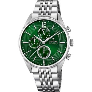Festina, Montre, Chronographe Timeless, Argent, (Chronographe, Horloge analogique, 41 mm) - Publicité Festina, Montre, Chronographe Timeless, Argent, (Chronographe, Horloge analogique, 41 mm) - Publicité