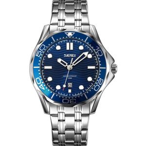 Skmei, Montre, 9276SISIBU Herrenuhr + BOX, Bleu, Argent, (Montre analogique, 44 mm) - Publicité Skmei, Montre, 9276SISIBU Herrenuhr + BOX, Bleu, Argent, (Montre analogique, 44 mm) - Publicité