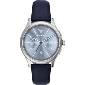 Giorgio Armani Emporio Armani, Montre, Dario Chronograph, Bleu, Turquoise, Argent, (Chronographe, Horloge analogique, 42 mm) - Publicité Giorgio Armani Emporio Armani, Montre, Dario Chronograph, Bleu, Turquoise, Argent, (Chronographe, Horloge analogique, 42 mm) - Publicité