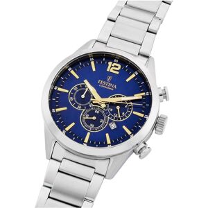 Festina, Montre, Chronographe intemporel, Argent, (Chronographe, 44 mm) - Publicité Festina, Montre, Chronographe intemporel, Argent, (Chronographe, 44 mm) - Publicité