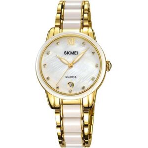 Skmei, Montre, Zegarek Damski 2175GD + BOX, Or, Multicolore, Blanc, (Montre analogique, 34 mm) - Publicité Skmei, Montre, Zegarek Damski 2175GD + BOX, Or, Multicolore, Blanc, (Montre analogique, 34 mm) - Publicité