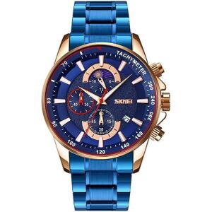 Skmei, Montre, 9250RGBU Herrenuhr + BOX, Bleu, Cuivre, (Chronographe, 47 mm) - Publicité Skmei, Montre, 9250RGBU Herrenuhr + BOX, Bleu, Cuivre, (Chronographe, 47 mm) - Publicité