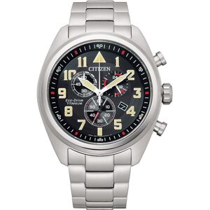 Citizen Montre, AT2480-81E Eco-Drive Super-Titanium Chronographe 43mm, Argent, (Chronographe, 42 mm) - Publicité Citizen Montre, AT2480-81E Eco-Drive Super-Titanium Chronographe 43mm, Argent, (Chronographe, 42 mm) - Publicité