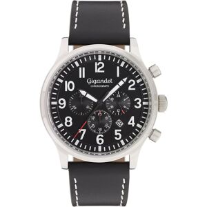 Gigandet, Montre, Chronographe analogique japonais avec bracelet cuir et étanche 100 m, Noir, (Chronographe, Montre analogique, 42 mm) - Publicité Gigandet, Montre, Chronographe analogique japonais avec bracelet cuir et étanche 100 m, Noir, (Chronographe, Montre analogique, 42 mm) - Publicité