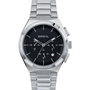 Breil, Montre, Chronographe élégant avec cadran noir et boîtier dynamique, Argent, Noir, (Chronographe, Montre analogique, 43 mm) - Publicité Breil, Montre, Chronographe élégant avec cadran noir et boîtier dynamique, Argent, Noir, (Chronographe, Montre analogique, 43 mm) - Publicité