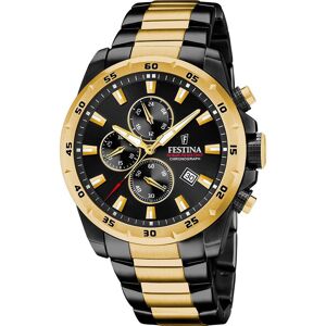 Festina, Montre, Chronographe Sport, Noir, Or, (Chronographe, 45 mm) - Publicité Festina, Montre, Chronographe Sport, Noir, Or, (Chronographe, 45 mm) - Publicité
