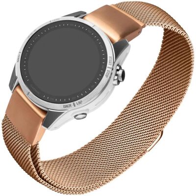 Bracelet en maille or rose fixe - Montre Garmin 20mm - Publicité Bracelet en maille or rose fixe - Montre Garmin 20mm - Publicité