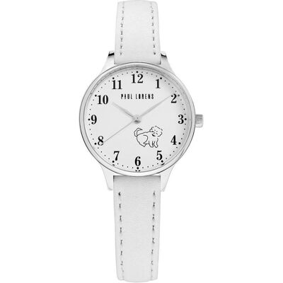 Paul Lorens, Montre, Piesek Kinderuhr PL12491A2-3C1 + BOX, Blanc, Argent, (Horloge analogique, 30 mm) - Publicité Paul Lorens, Montre, Piesek Kinderuhr PL12491A2-3C1 + BOX, Blanc, Argent, (Horloge analogique, 30 mm) - Publicité