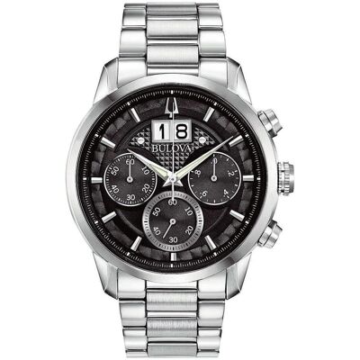 Bulova, Montre, 96B319 Sutton Classic Chronographe 44mm 3ATM, Argent, (Chronographe, 44 mm) - Publicité Bulova, Montre, 96B319 Sutton Classic Chronographe 44mm 3ATM, Argent, (Chronographe, 44 mm) - Publicité