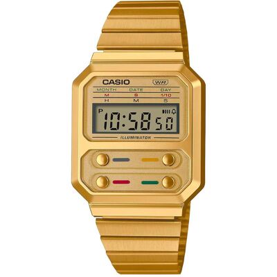 Casio Montre, Vintage, Or, (Horloge numérique, 40.70 mm) - Publicité Casio Montre, Vintage, Or, (Horloge numérique, 40.70 mm) - Publicité